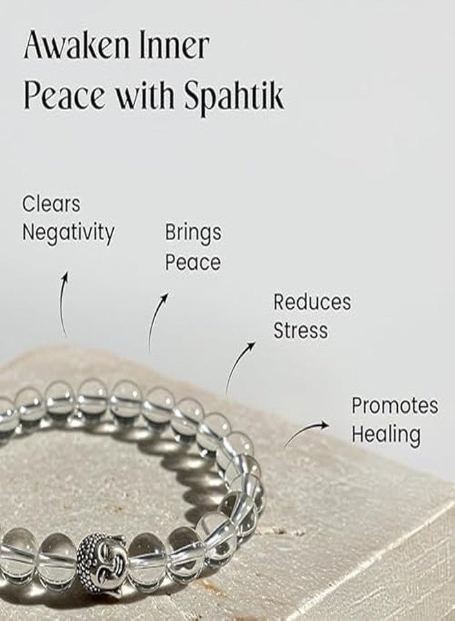 Trishakti Vedic Energized & Lab-Certified Gem Stone Bracelet for men & women (clear, Clear Quartz Crystal, Clear) - Image 5