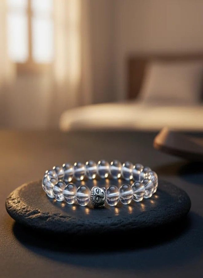 Trishakti Vedic Energized & Lab-Certified Gem Stone Bracelet for men & women (clear, Clear Quartz Crystal, Clear) - Image 2