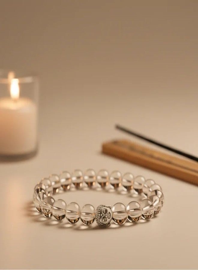 Trishakti Vedic Energized & Lab-Certified Gem Stone Bracelet for men & women (clear, Clear Quartz Crystal, Clear) - Image 4