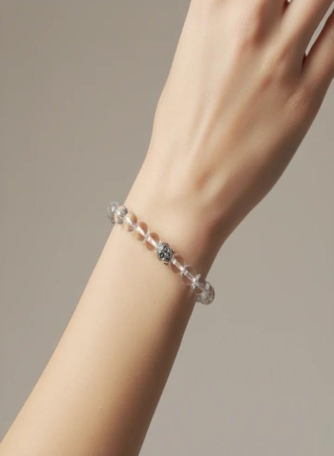 Trishakti Vedic Energized & Lab-Certified Gem Stone Bracelet for men & women (clear, Clear Quartz Crystal, Clear) - Image 3