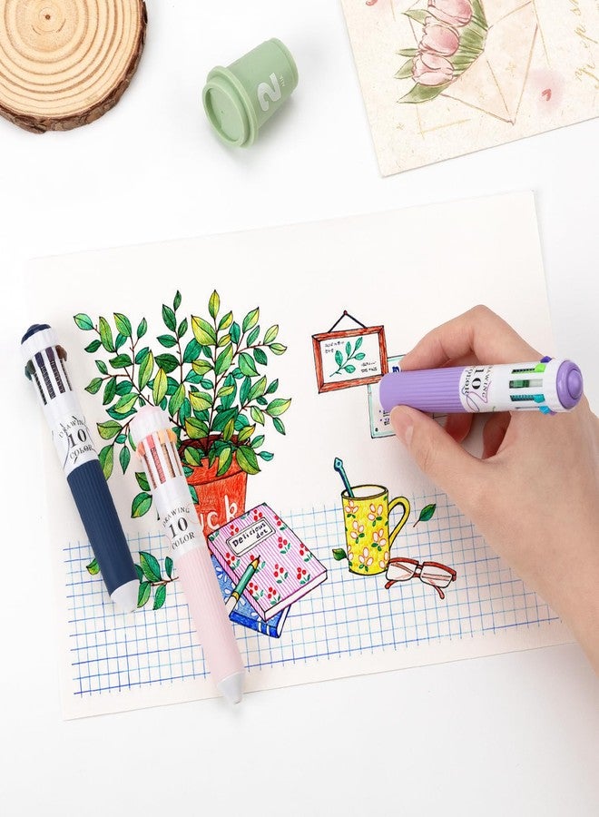 Joyask 3 Park Multicolor Pens, 10-in-1 Colored Ballpoint Pen, 28 Colors, 0.8mm Fine Point Smooth Writing, Retractable Ballpoint Pens for Office School Students Children - Image 2