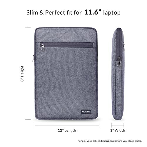 Alifiya Polyester Tablet Sleeve/Laptop Sleeve Bag/Case Cover Upto 11.6 inch for iPad/Samsung Galaxy/Lenovo (Grey_L20) - Image 2