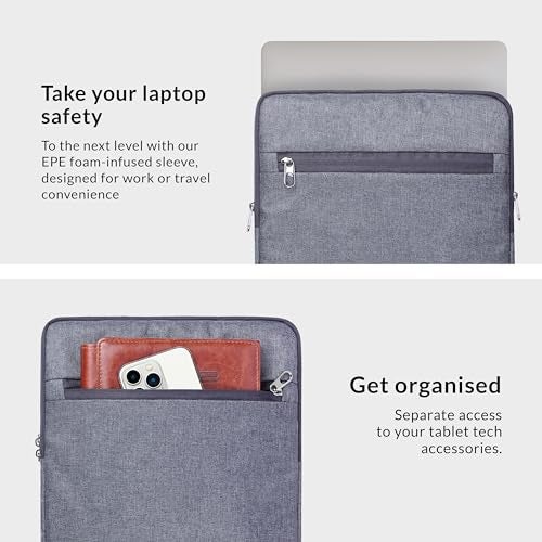 Alifiya Polyester Tablet Sleeve/Laptop Sleeve Bag/Case Cover Upto 11.6 inch for iPad/Samsung Galaxy/Lenovo (Grey_L20) - Image 5