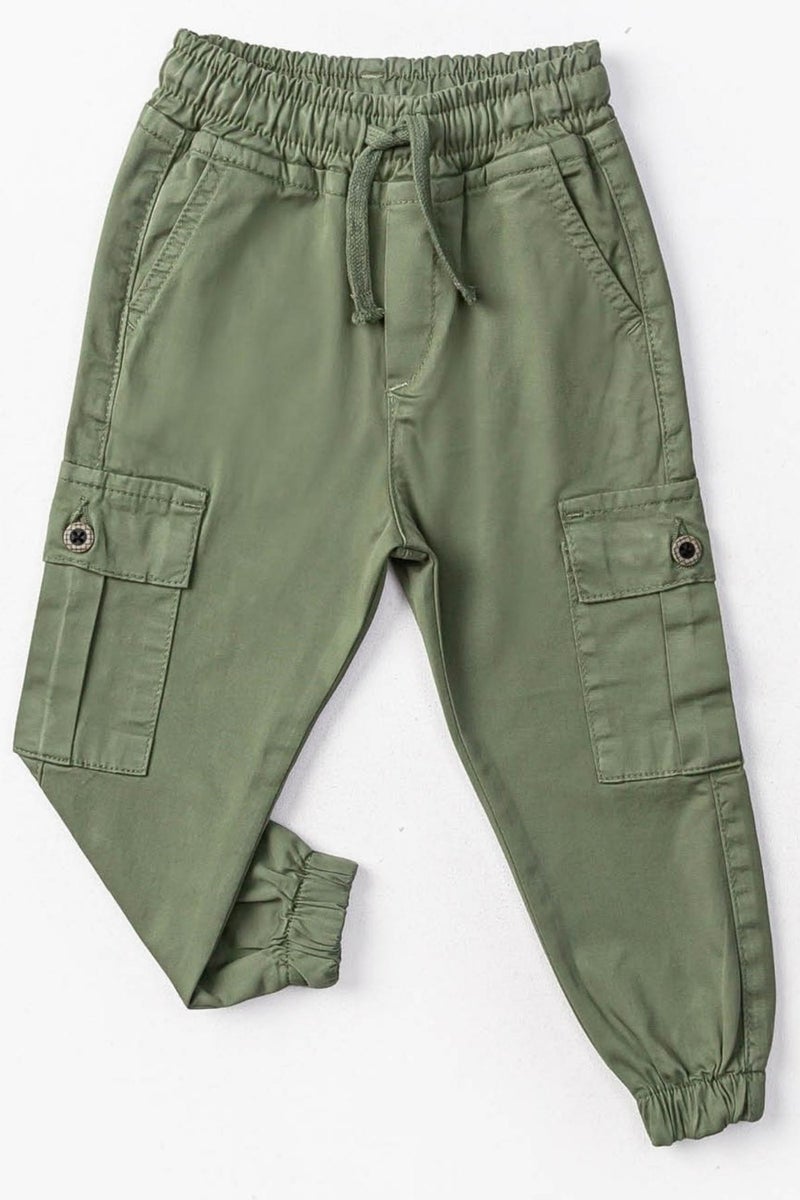 Gold Class Kidswear Elastic Waist and Leg Cargo Pocket Jogger Boy Trousers 