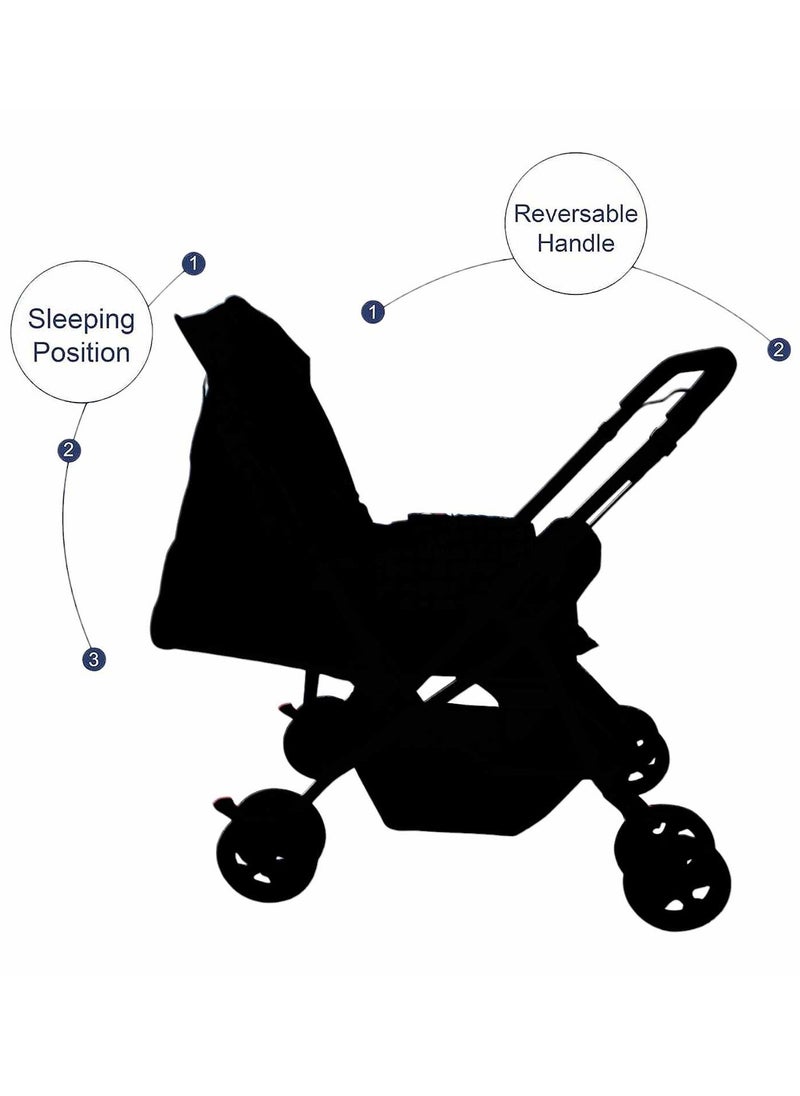 Everything For Kids Baby Stroller Pram 0-3 Years Reversible Handle Light Weight Canopy  - Image 4