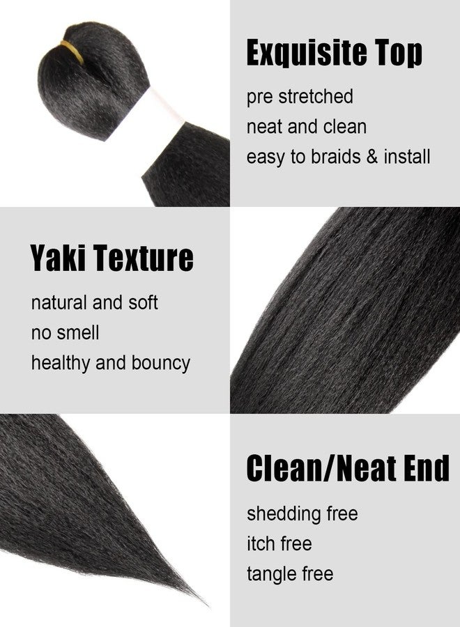 KAVSORAPI Braiding Hair 10 Inch Pre Stretched Hair Short Straight Crochet Braids Yaki Texture Synthetic Fiber 8 Packs (1B/Natuarl Black) - Image 3