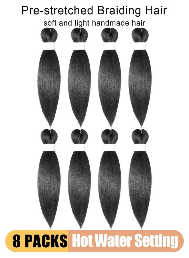 KAVSORAPI Braiding Hair 10 Inch Pre Stretched Hair Short Straight Crochet Braids Yaki Texture Synthetic Fiber 8 Packs (1B/Natuarl Black) - Image 4