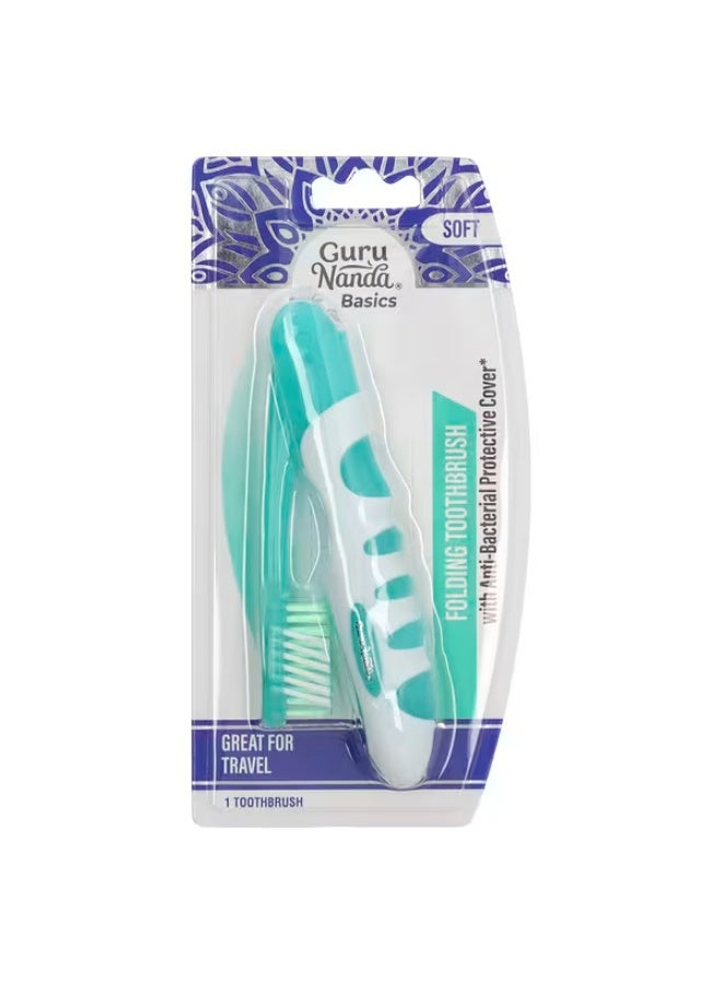 GuruNanda, Basics, Folding Toothbrush, Soft , 1 Toothbrush