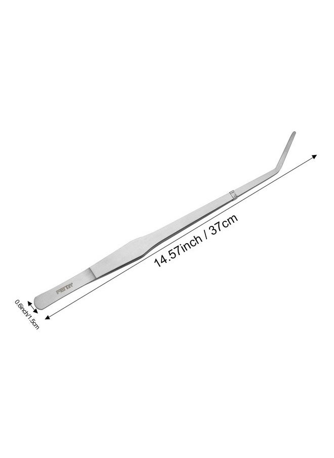 FEITA FEITA Extra Long 15 Inch Tweezer Stainless Steel Curved Tip for Aquarium Fishtank Aquascaping Tools, Aquarium Fishtank, Mega Reptile Feeding Tongs  - Image 3