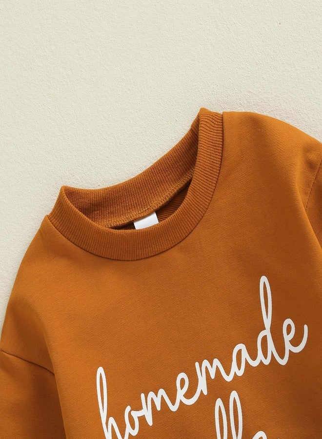 Pudcoco Baby Boys Girls Thanksgiving Outfit Homemade Rolls Bubble Sweatshirt Romper Bodysuit Fall Clothes (Coffee, 6-12 Months) - Image 3
