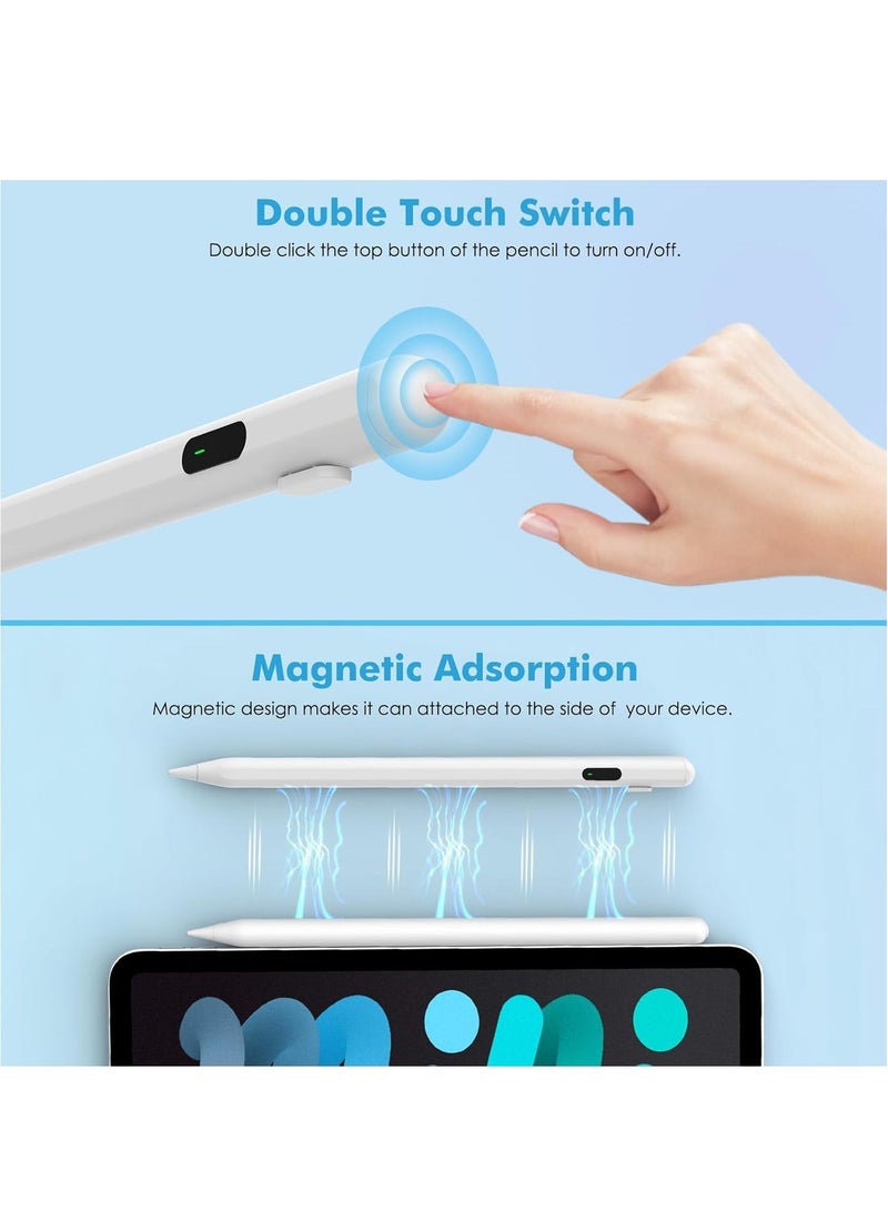 2025 iPad Pencil for iPad 2018  Later - Stylus Pen with Magnetic Charging, Tilt Sensitivity, Battery Display - Fast Charging(Compatible with iPad Pro/Air/Mini, Just for Apple) - Image 4