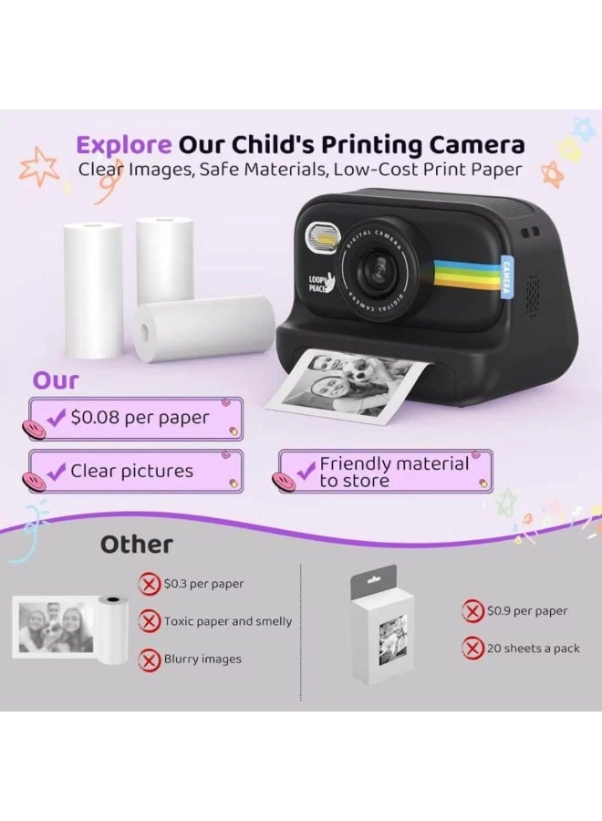 Instant Print Camera for Kids – 1080P Video & Creative Fun (Ages 3–12) - Image 4