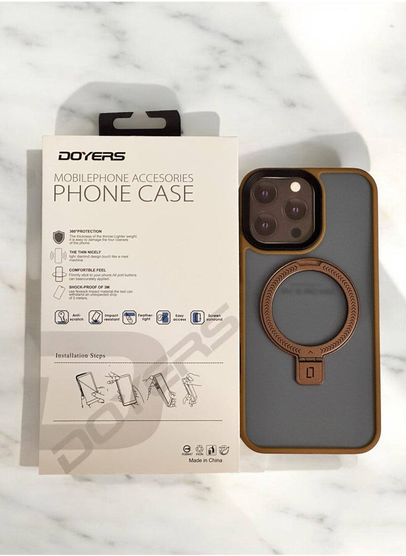 A transparent matte case compatible with iPhone 16 Pro Max with a shockproof magnetic holder, brown - pzsku/Z3F61B3E02DFAEAFCE8F0Z/45/_/1739016744/6cb89f3e-817b-4e9b-9005-78afdfa6c92d