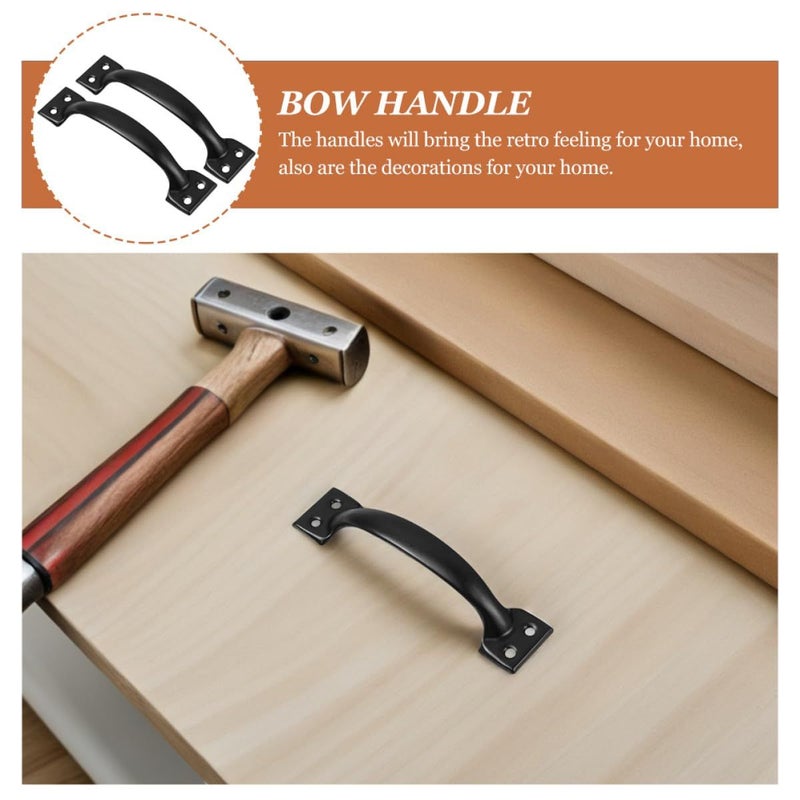 12pcs 4 Inch Black Retro Bow Handle Pulls Minimalist Cabinet Drawer Knobs Hardware - Image 4