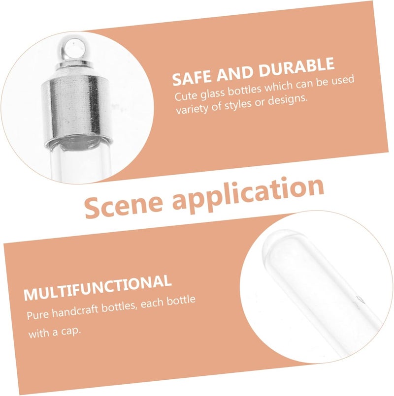 klarako 10pcs Shaped Base Mini Glass Jars Tube Round Bottles with Transparent - Image 3