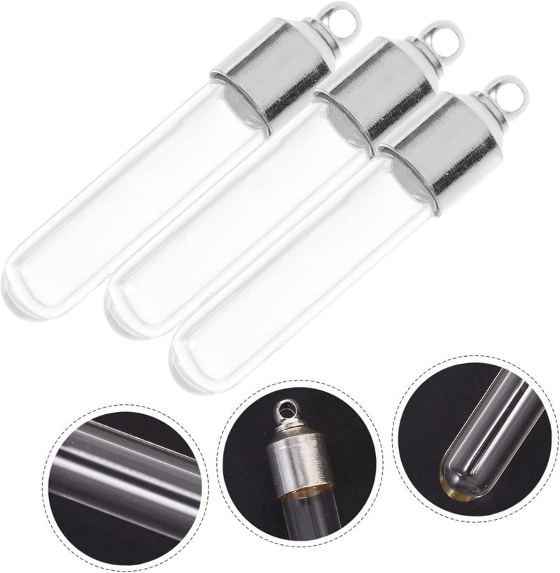 klarako 10pcs Shaped Base Mini Glass Jars Tube Round Bottles with Transparent - Image 2