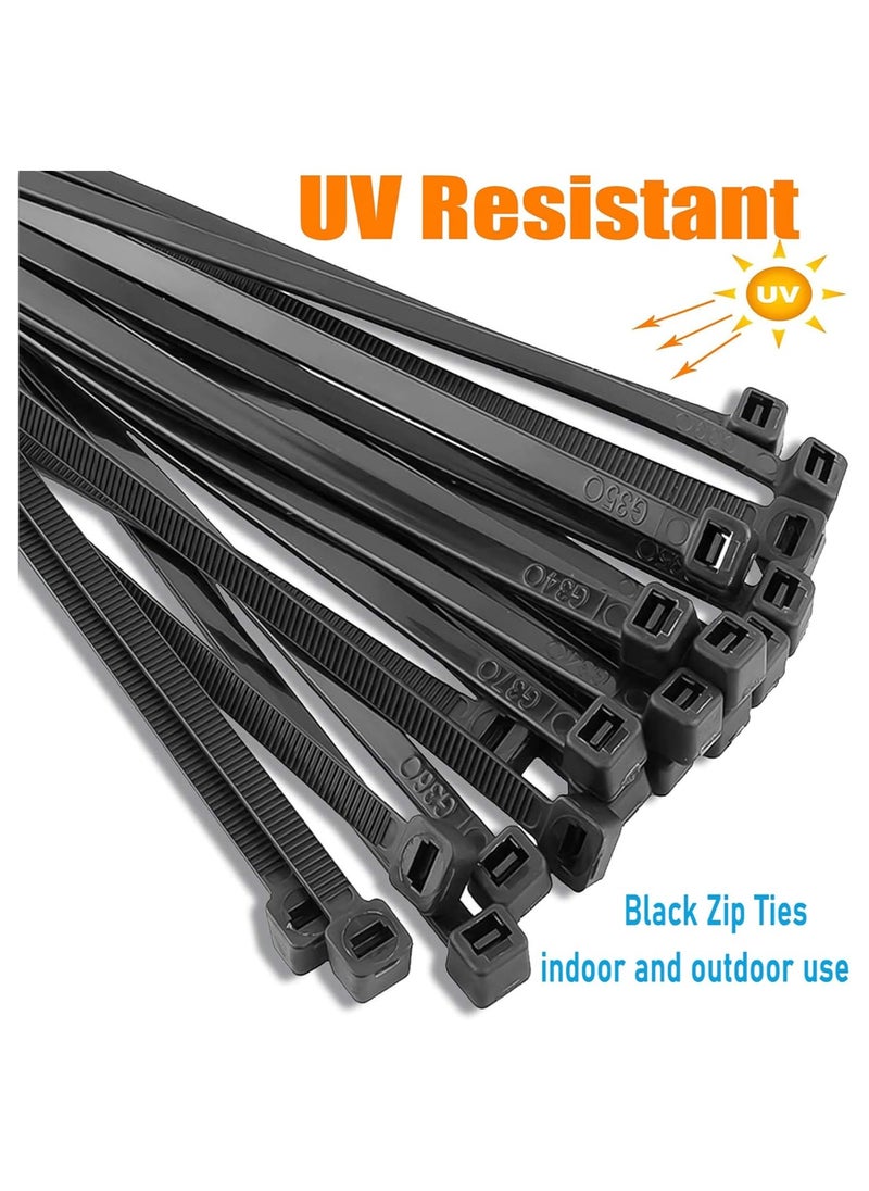 Duravel Duravel Nylon Zip Ties - Self Locking cable ties - Pack of 100 - Heavy Duty cable tie - High Weight Capacity-Nylon Cable Wire Ties for Indoor and Outdoor (BLACK, 30 CM LONG)  - Image 2