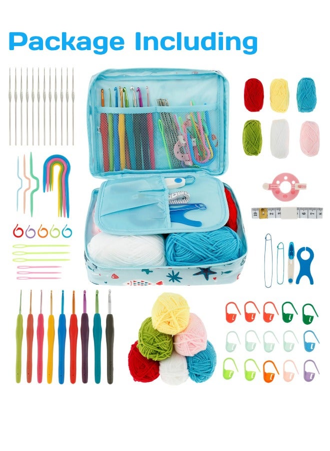 فَرَحُوم طقم كروشيه 68 قطعة للمبتدئين والبالغين – مجموعة كروشيه متكاملة مع إبر مريحة، خيوط ناعمة وحقيبة تخزين محمولة – هدية مثالية للنساء والأطفال ومناسبة لرمضان والعيد - Image 2