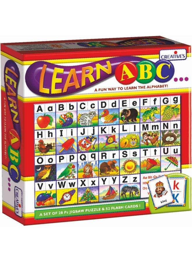 Creative's Creative’s Learn ABC| Learning Letters of Alphabet for Kids| Match Alphabet Uppercase & Lowercase Letters Jigsaw Puzzles| Self Correcting Jigsaw Puzzles| Play a Memory Game for Kids| Ages 3 & Up - Image 1