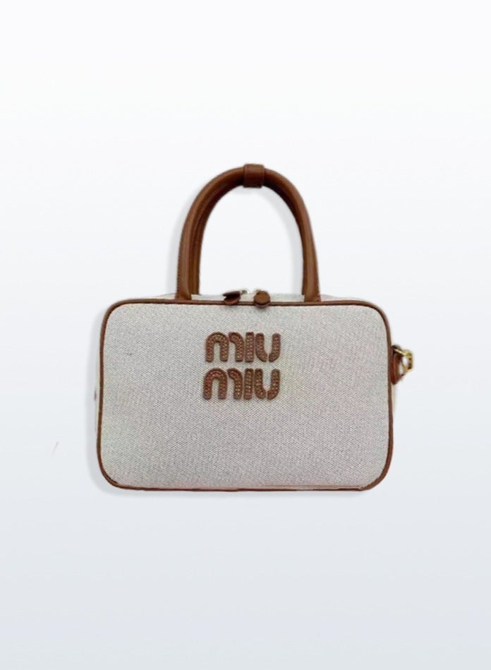 Miu Miu Miu Miu Beau cow leather medium handbag shoulder bag White - Image 1