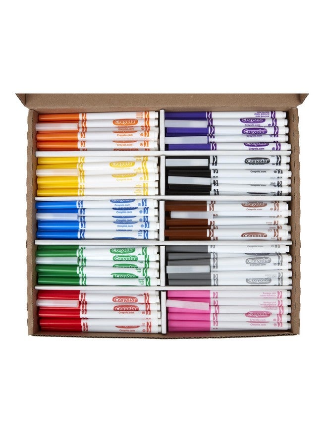 Crayola Fine Line Markers Classpack (200ct), Bulk Kids' Markers For School Classrooms, Preschool & Kindergarten Teacher Supplies - Image 3