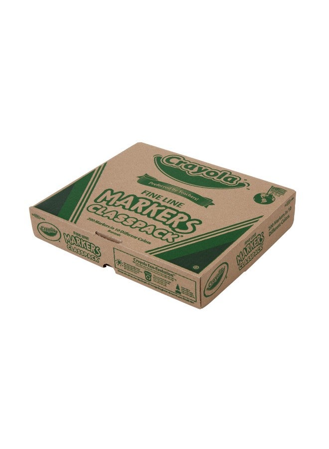 Crayola Fine Line Markers Classpack (200ct), Bulk Kids' Markers For School Classrooms, Preschool & Kindergarten Teacher Supplies - Image 2