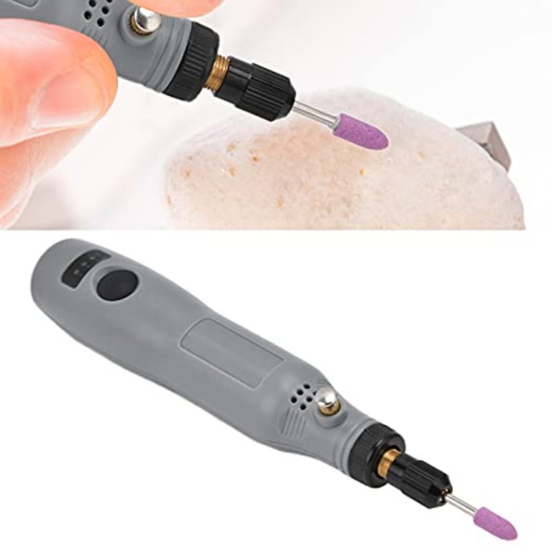 Mini Electric Drill Set, Engraving Tool for DIY Hobby Polishing Drilling Cutting Engraving Tool Gray - Image 5