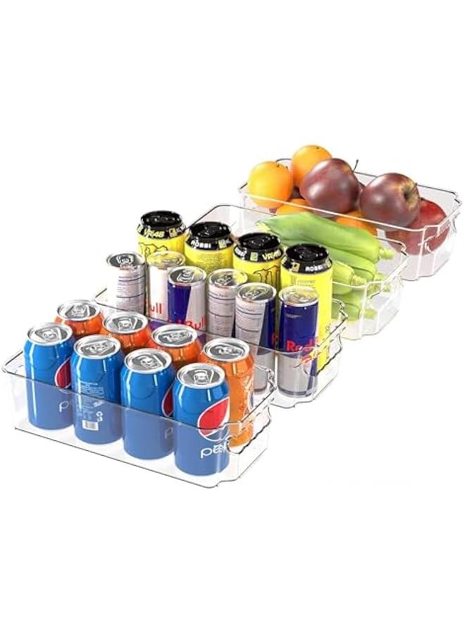 HOOKOR Refrigerator Organizer Bins - 4/6pcs Clear Plastic Bins For Fridge, Freezer, Kitchen Cabinet, Pantry Organization, BPA Free Fridge Organizer, 12.4 Long, Clear (4 Pcs) - Image 1