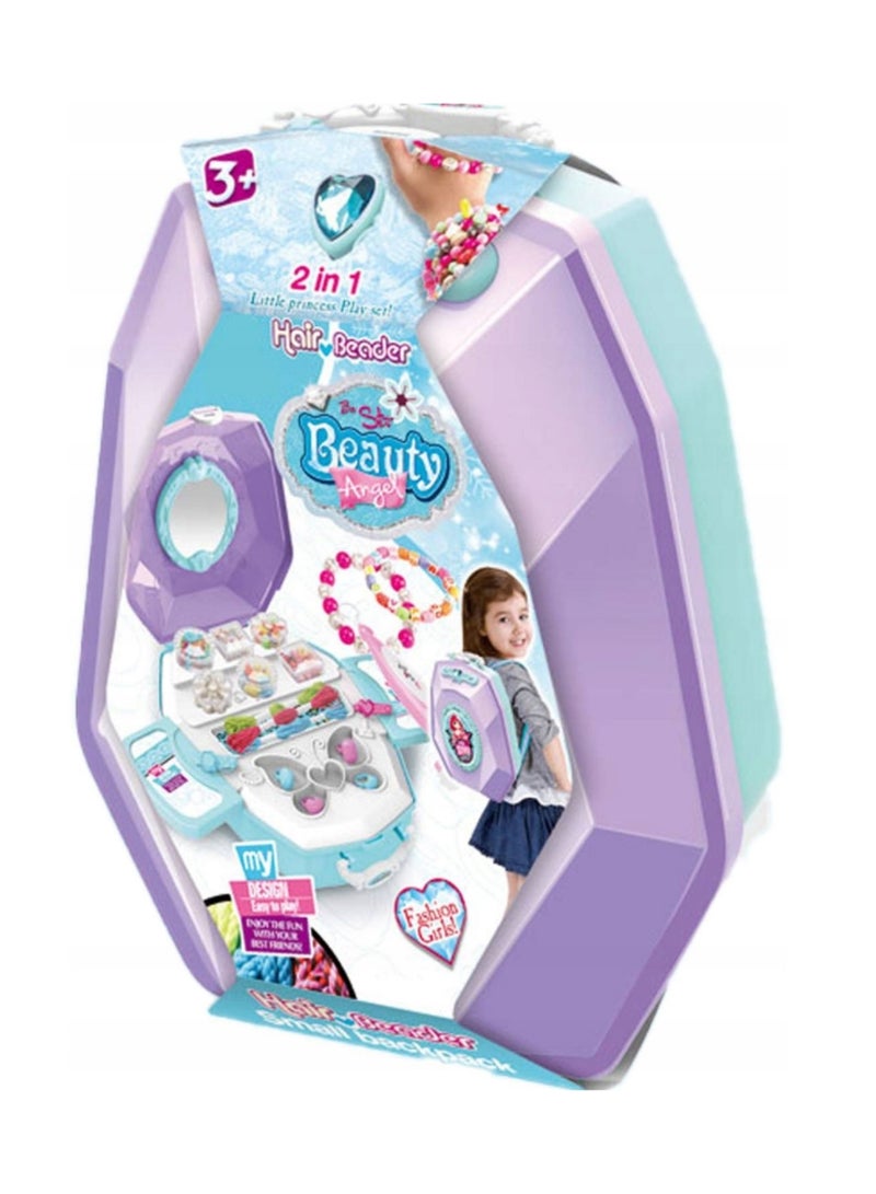 Fashionable Hair Styling Tools Set for Girls 2 in 1 Little Princess Toy Set for Beautiful and Eye-Catching Hairstyles with Hair Beads Set for Girls - Image 2