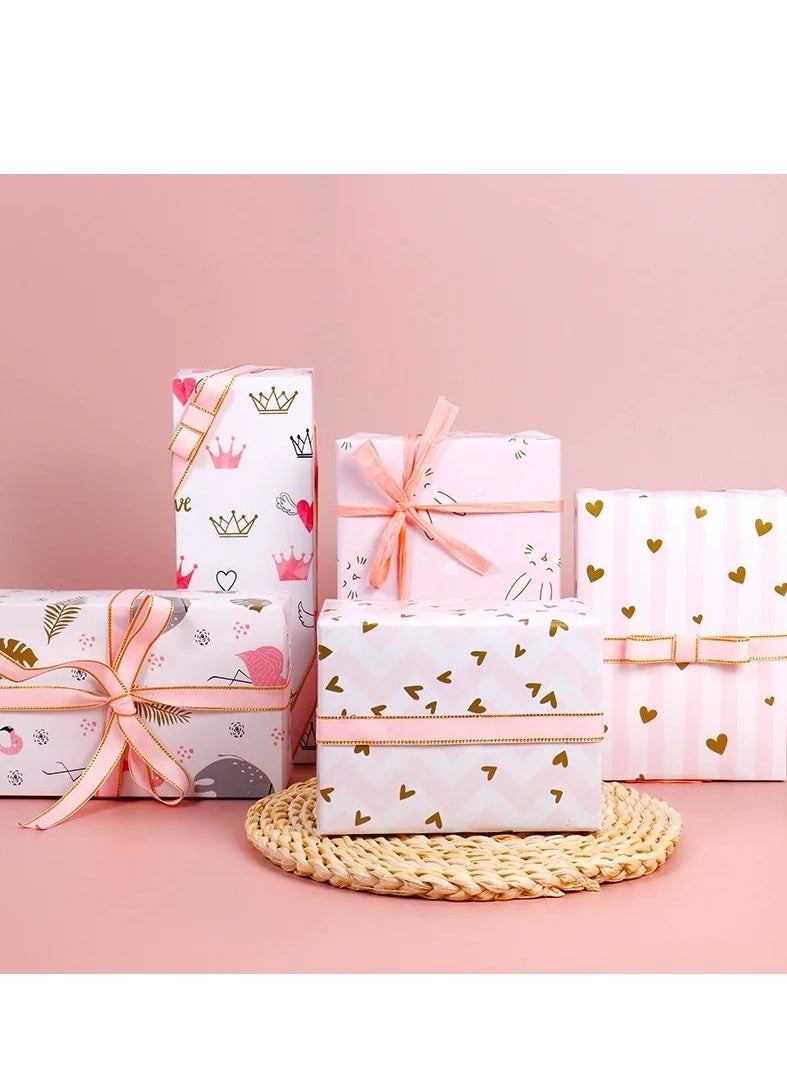 Generic - 10 Sheets New Ramadan Eid Gift Wrapping Paper Printed Gold Love Birthday Gift Flowers Paper - Image 1