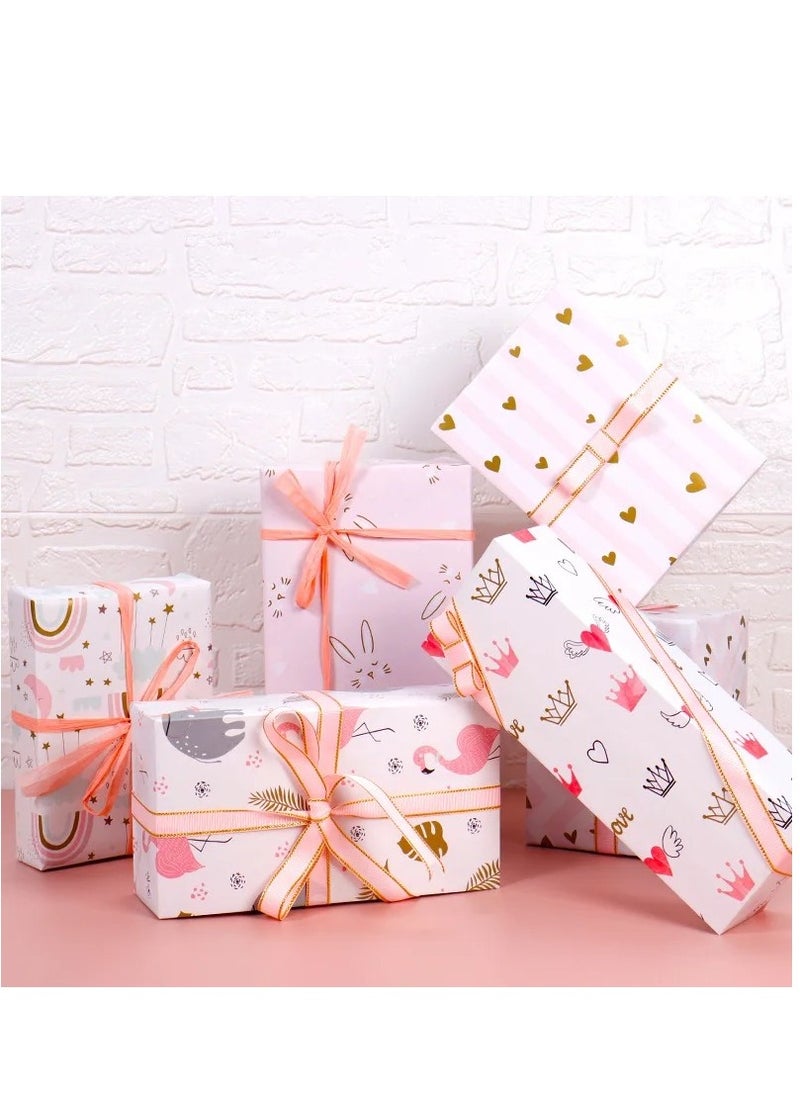 Generic - 10 Sheets New Ramadan Eid Gift Wrapping Paper Printed Gold Love Birthday Gift Flowers Paper - Image 1