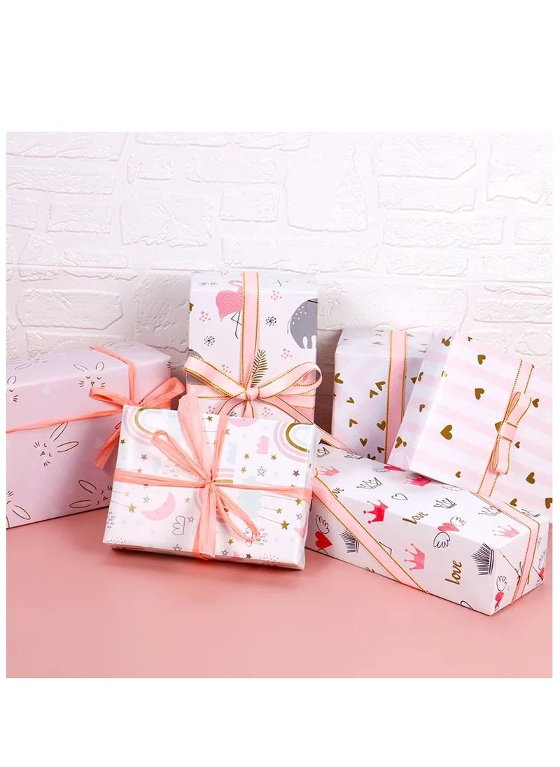 Generic - 10 Sheets New Ramadan Eid Gift Wrapping Paper Printed Gold Love Birthday Gift Flowers Paper - Image 1