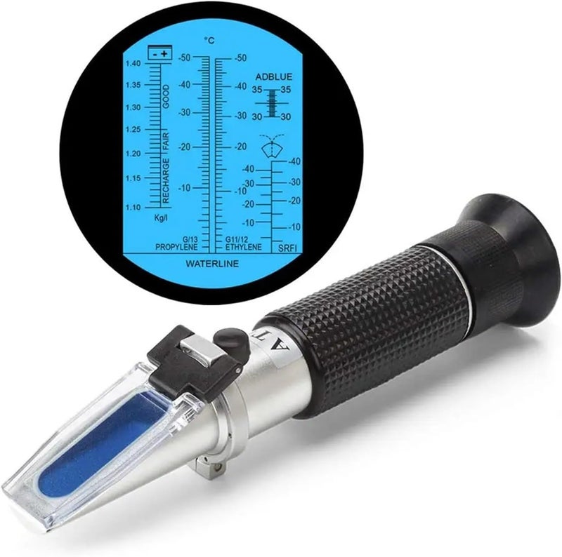 Refractometer, Automotive Antifreeze Coolant Refractometer for Antifreeze Systems,Exhaust Fluid,Battery Acid and Windshield Washer Fluid for Fruit, Homebrewing - Image 1