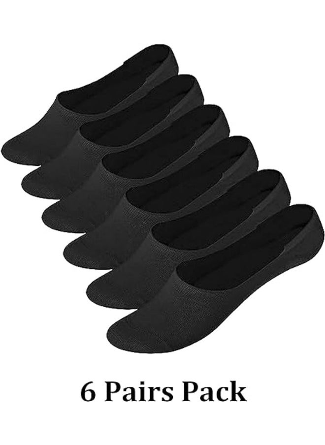 Be-Queen 6 Pairs Womens no show socks - cotton non-slip loafer sock - ladies invisible liners - EU 36 to 41 (Black - 6 Pairs)  - Image 2