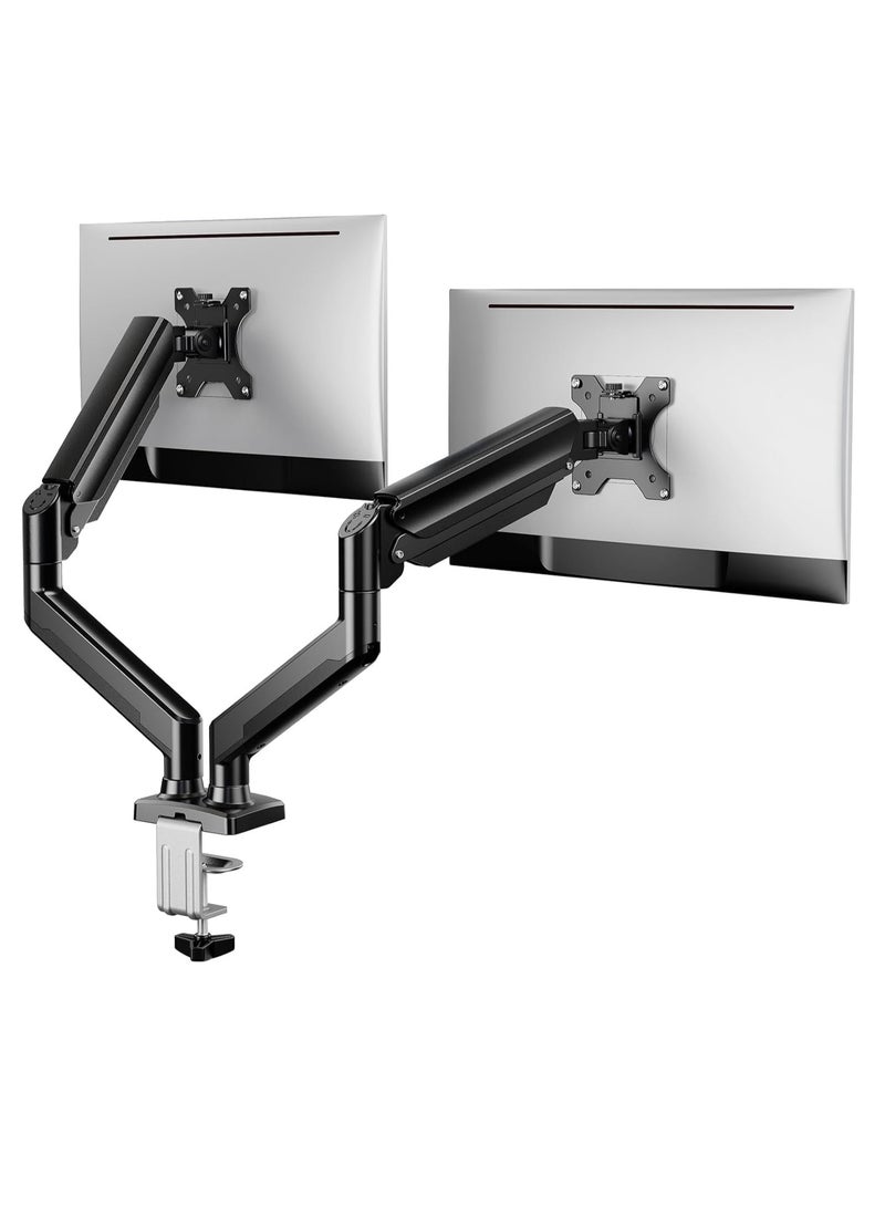 TIGER Dual Monitor Stand up to 32 Inches – Adjustable Dual Monitor Mount, Sturdy Steel VESA Monitor Mount with Max Load of 22lbs per Arm, Compatible with VESA 75x75/100x100mm – Ergonomic Desk Mount for Home & Office Use  - Image 1