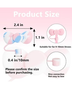 BIGTHREE Straw Cover Caps for Stanley Cup, 4 Pcs 10mm Straw Cover Caps, 4 Pcs of 12 Inches Straws, and 1 Pcs Straw Brush, for 40-20 Oz Stanley Tumbler with Handle, Dust-proof and Leak-proof  - Image 5