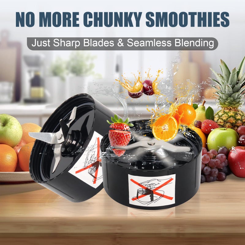 Dpwrrot Replacement Blender Blades Compatible with Magic Bullet MB1001, Dual Cross + Flat Cutting Blades Set, Heavy-Duty Stainless Steel, Compatible with Magic Bullet Blender Cups (Fits All Standard Lids) - Image 4