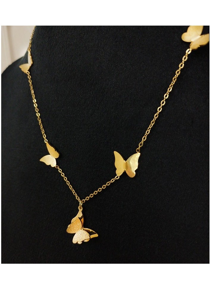 The Black Pearl Accessories - Stainless Steel Necklace with a Butterfly Pendant - Image 1
