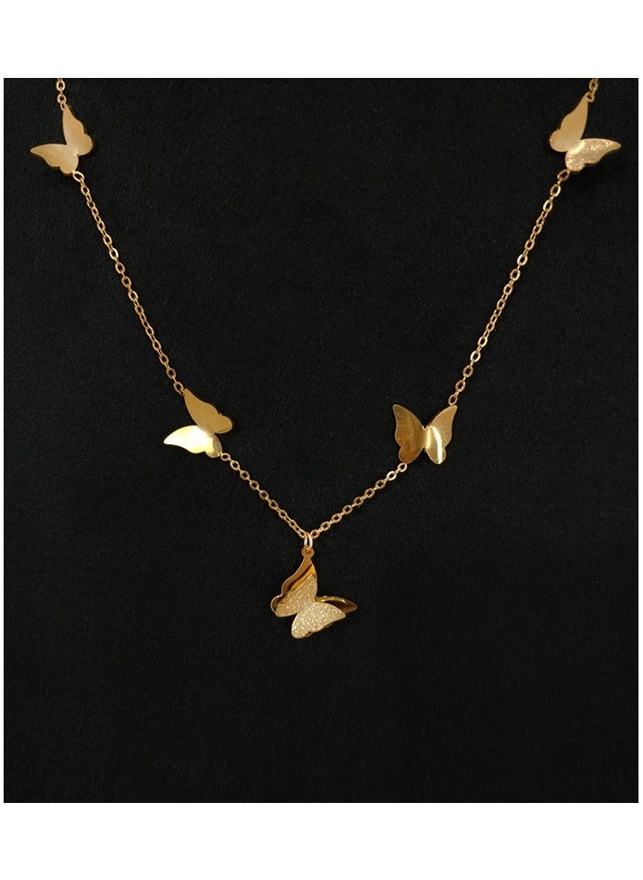 The Black Pearl Accessories - Stainless Steel Necklace with a Butterfly Pendant - Image 1