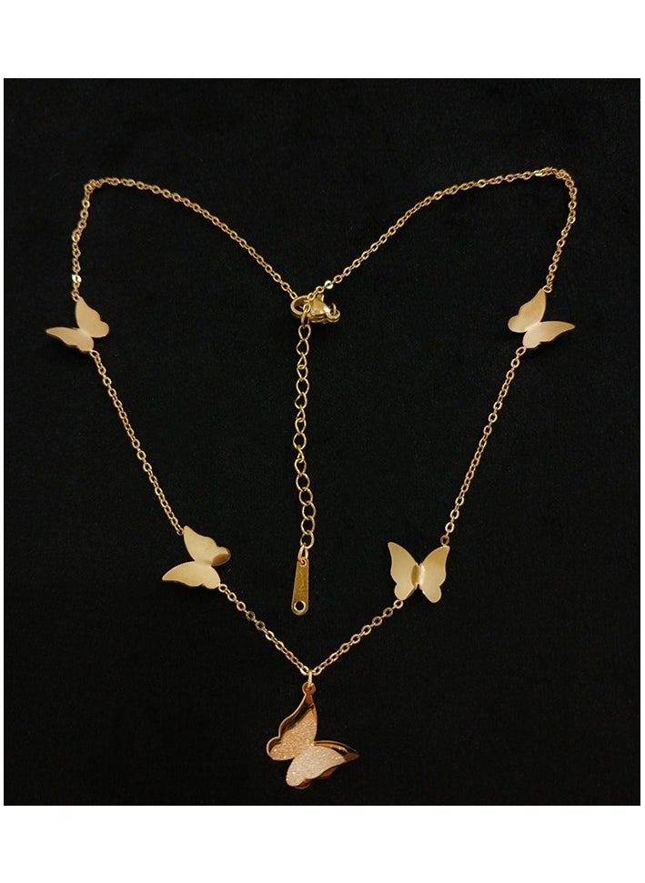 The Black Pearl Accessories - Stainless Steel Necklace with a Butterfly Pendant - Image 1