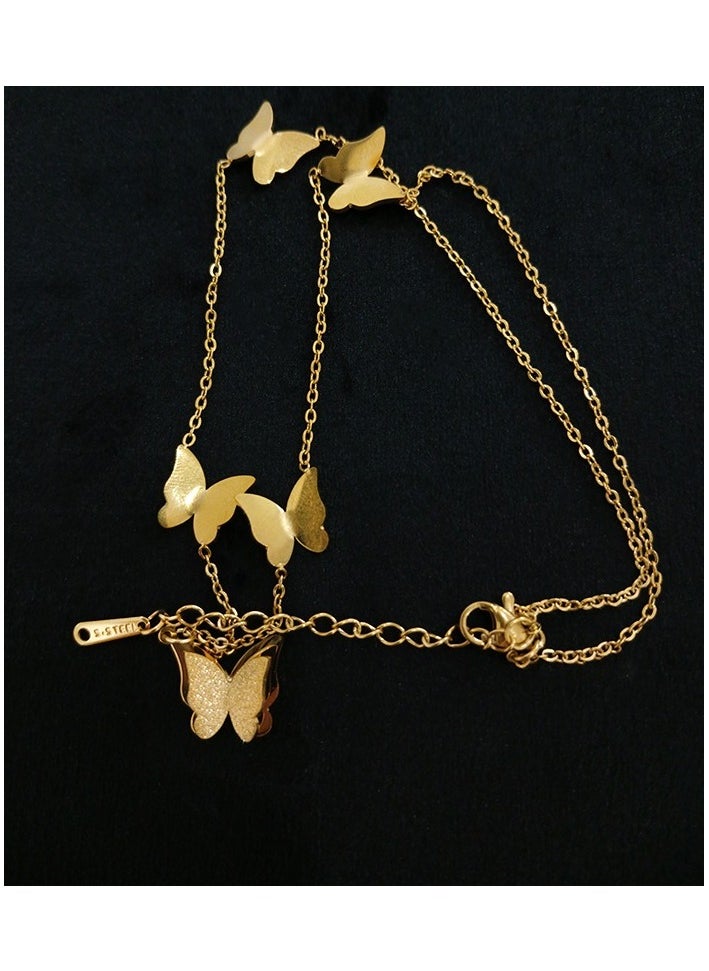 The Black Pearl Accessories - Stainless Steel Necklace with a Butterfly Pendant - Image 1