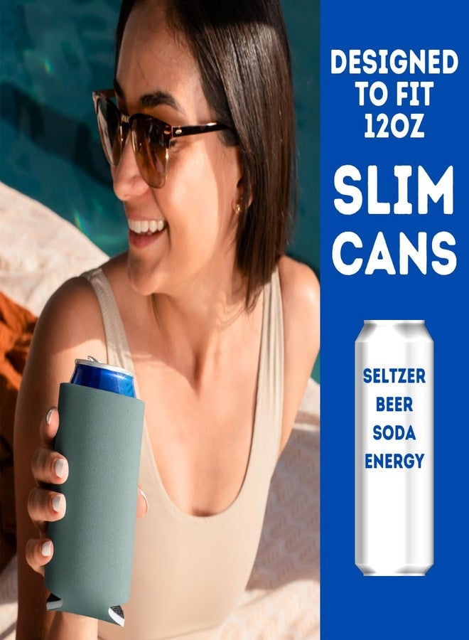 جي7 باور حافظات علب المشروبات النحيفة من تاهو باي - أكمام بيرة فارغة من النيوبرين (لون أخضر غابي) - Image 2