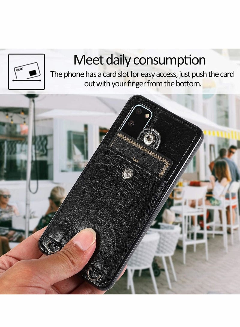 Captaintech PU Leather Wallet Case for Samsung Galaxy S20 Plus Cover Necklace Crossbody Lanyard Case Cover with Card Holder - Image 3