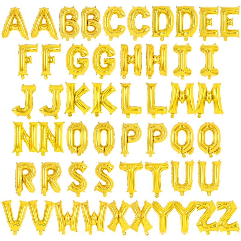 YOTHORN 52 Pcs Gold Letter Balloons16 Inch Foil Alphabet Letter BalloonsLetter AZ Balloons Banner Custom Phrase Balloons for Birthday Party Wedding Anniversary Decoration Gold 2 Set - Image 3