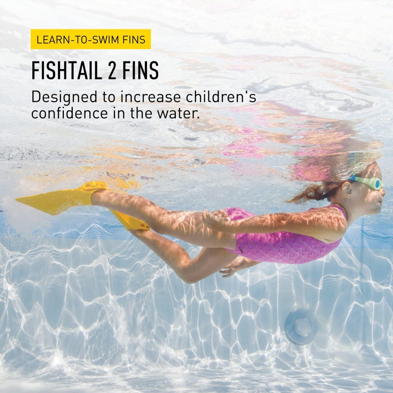 FINIS Fishtail 2 Swim Fins for Toddlers & Kids - Builds Water Confidence - Soft Rubber Fit - Float Assist - Jr Size 6-11 - Image 2