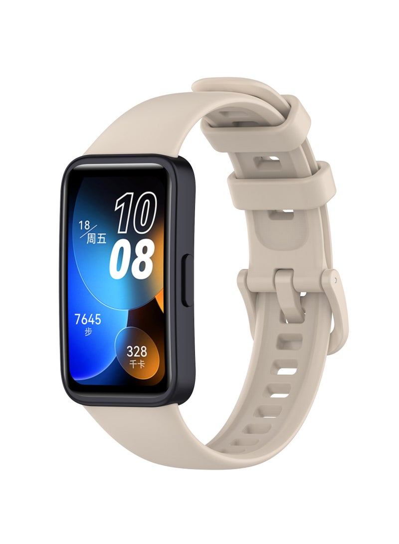 Straps Compatible with Huawei Band 10,Band 9,Band 8 Soft TPU Band for Men and Women,Beige  - Image 1