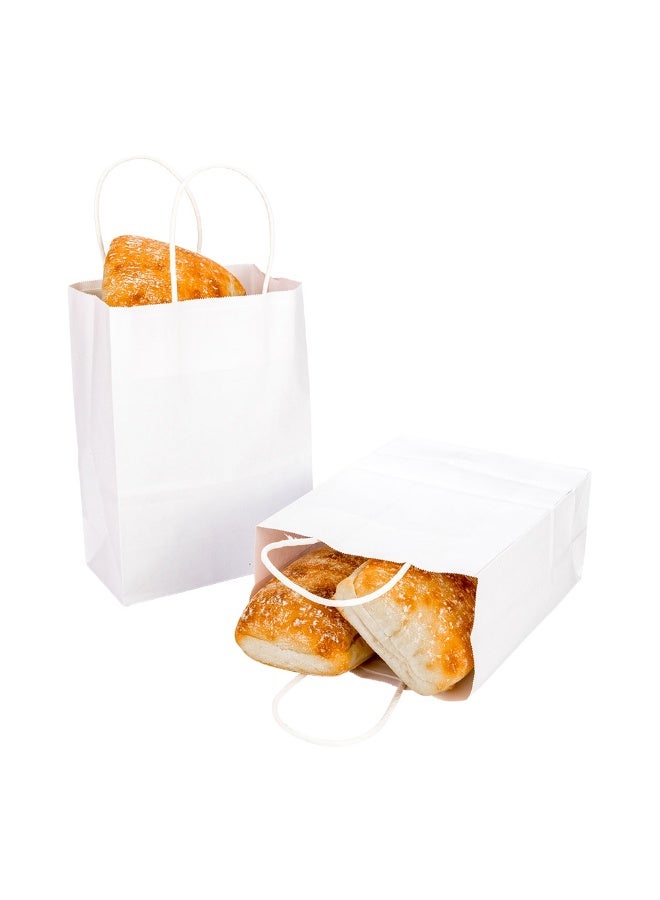 Restaurantware Saving Nature 15.9 x 9.8 x 17.3 Inch Shopping Bags, 100 Large Retail Bags With Handles - Sustainable, Durable, White Paper Merchandise Bags, For Wedding, Birthday Party Favor - Image 2