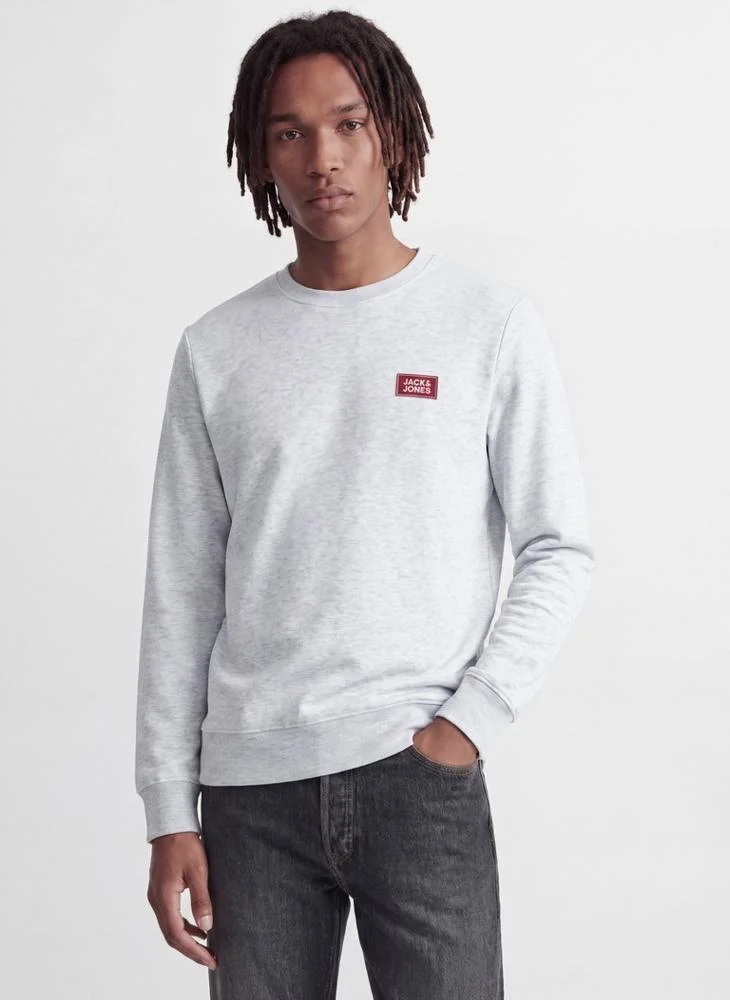 JACK & JONES Solid Crew Neck Regular Fit Sweatshirt