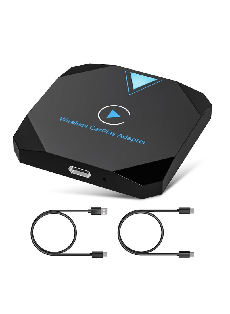 محول وايرلس كاربلاي - جهاز بلوتوث لتحويل الاتصال السلكي إلى لاسلكي، سهولة الاستخدام، متوافق مع السيارات من عام 2015 وما فوق و ايفون iOS 10 وما بعده، يحتفظ بالتحكم الأصلي. - Image 1