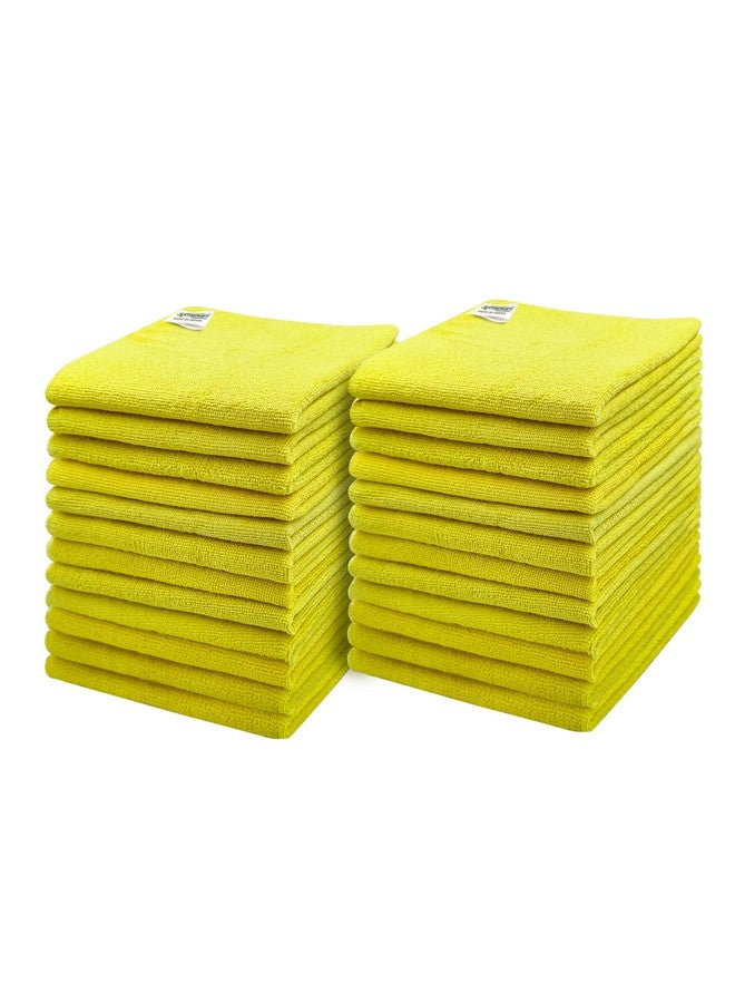 SOFTSPUN مناديل تنظيف ميكروفايبر SOFTSPUN، 24 قطعة 40x40 سم 220 غرام/متر مربع أصفر! عالية الامتصاص، خالية من الوبر والخدوش، مناديل متعددة الاستخدامات للمطبخ، السيارة، النوافذ، الفولاذ المقاوم للصدأ، أدوات المائدة.… - Image 2